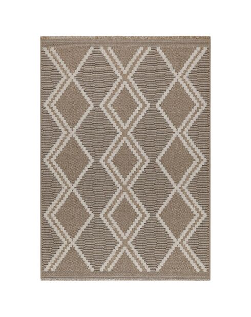 Tapis aspect jute TULUM 9048 intérieur & extérieur marron - 60x180 cm