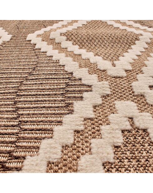 Tapis aspect jute TULUM 9048 intérieur & extérieur marron - 60x180 cm