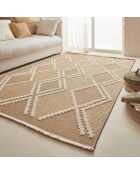 Tapis aspect jute TULUM 9048 intérieur & extérieur jaune - 60x180 cm
