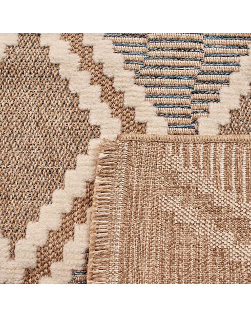 Tapis aspect jute TULUM 9048 intérieur & extérieur bleu - 120x170 cm