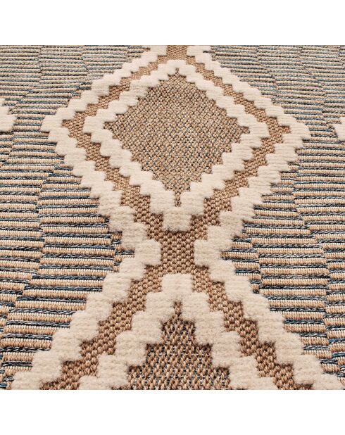 Tapis aspect jute TULUM 9048 intérieur & extérieur bleu - 120x170 cm