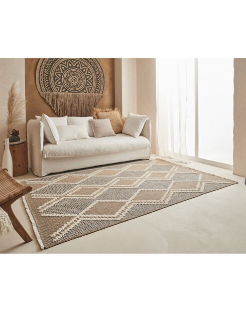 Tapis aspect jute TULUM 9048 intérieur & extérieur bleu - 120x170 cm