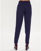 Pantalon jogging 7/8 taille élastique bleu foncé