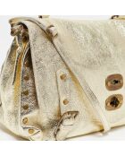Bolso de mano de piel Gavi dorado - 37x27,5x11,5 cm