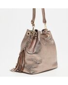Sac seau en Cuir Ivona doré - 33x26x12 cm