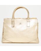 Gold Myra Handtasche aus metallischem Leder, 39,5 x 27 x 21,5 cm