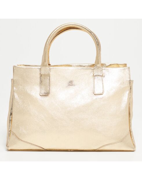 Sac à main en Cuir Myra Metallic doré - 39.5x27x21.5 cm