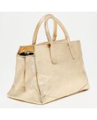 Gold Myra Handtasche aus metallischem Leder, 39,5 x 27 x 21,5 cm