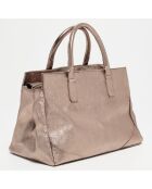 Myra Handtasche aus Leder in metallischem Rotgold, 39,5 x 27 x 21,5 cm