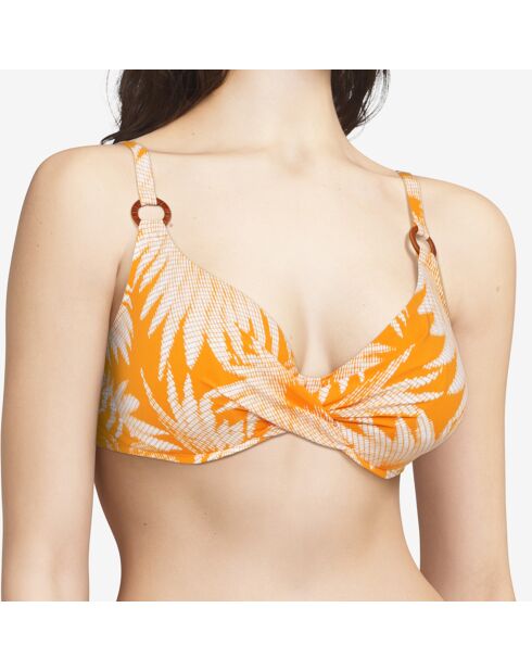 Haut de maillot armatures plongeant Bamboo orange
