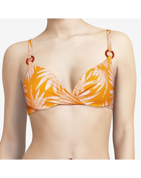 Haut de maillot coques Push-up Bamboo orange
