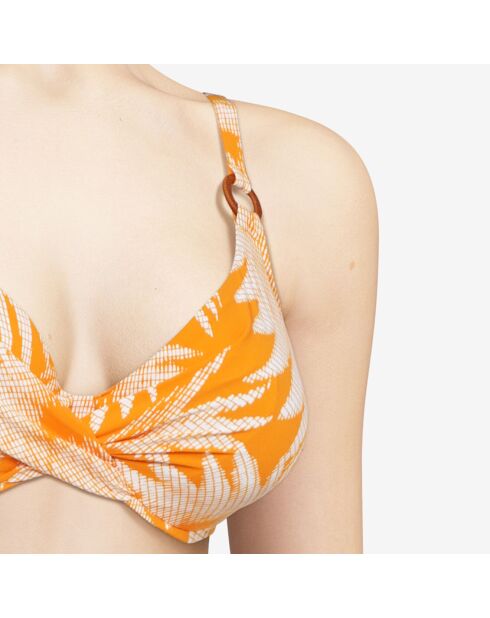 Haut de maillot armatures plongeant Bamboo orange