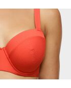 Haut de maillot coques enveloppant Laos orange