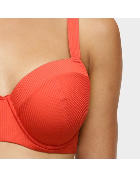 Haut de maillot coques enveloppant Laos orange