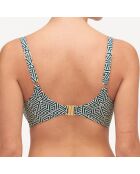 Haut de maillot armatures enveloppant Aztec Jav noir/blanc