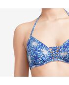 Haut de maillot  armatures plongeant Pool bleu