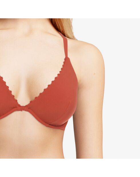 Haut de maillot armatures plongeant Enea rouge terracotta