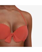 Haut de maillot coques Push-up Enea rouge terracotta