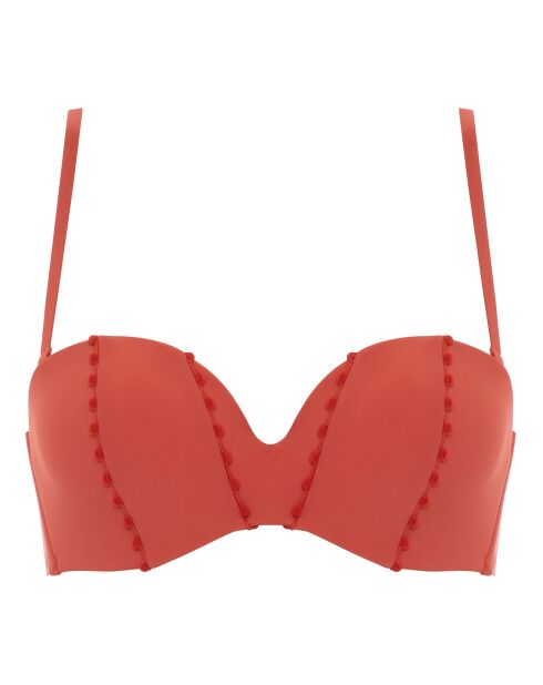 Haut de maillot coques bandeau amovible Enea rouge terracotta