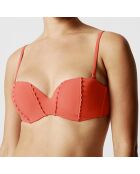 Haut de maillot coques bandeau amovible Enea rouge terracotta