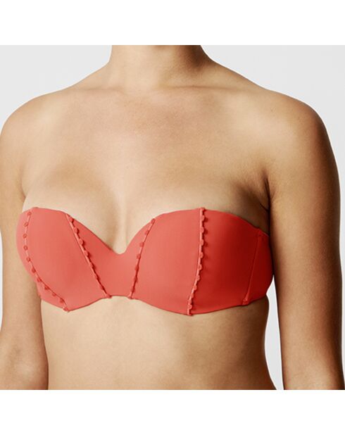 Haut de maillot coques bandeau amovible Enea rouge terracotta