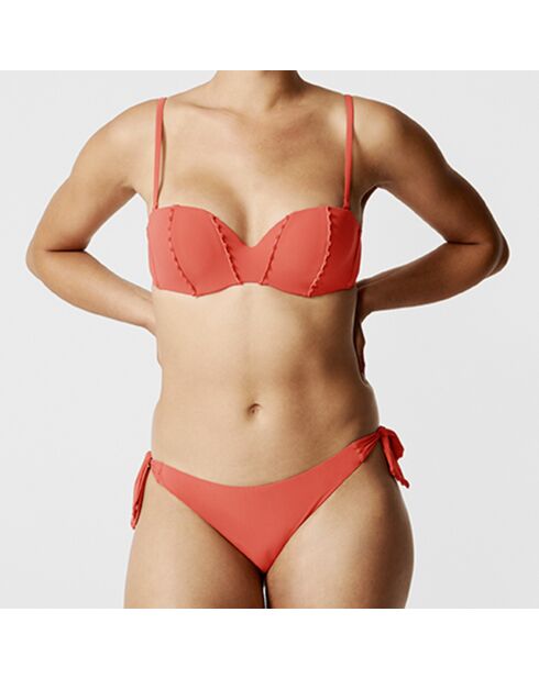 Haut de maillot coques bandeau amovible Enea rouge terracotta