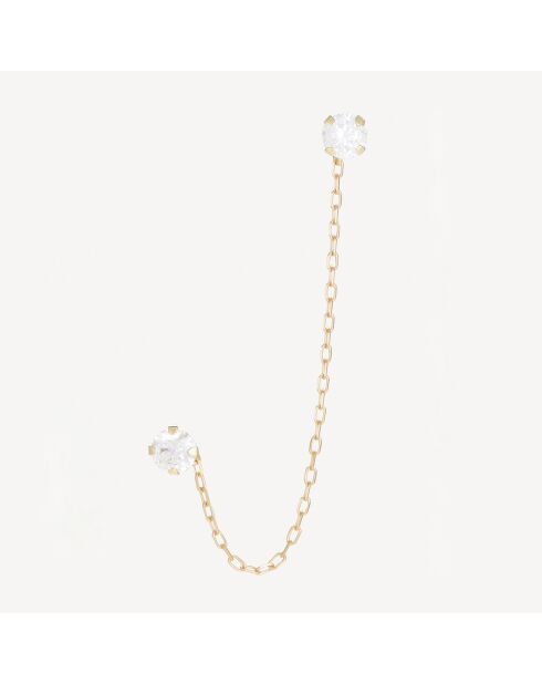 Boucle d'oreille unitaire Joia Zircone or jaune