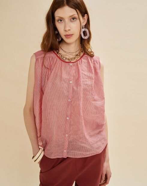 Camisa Bruno de rayas rojas