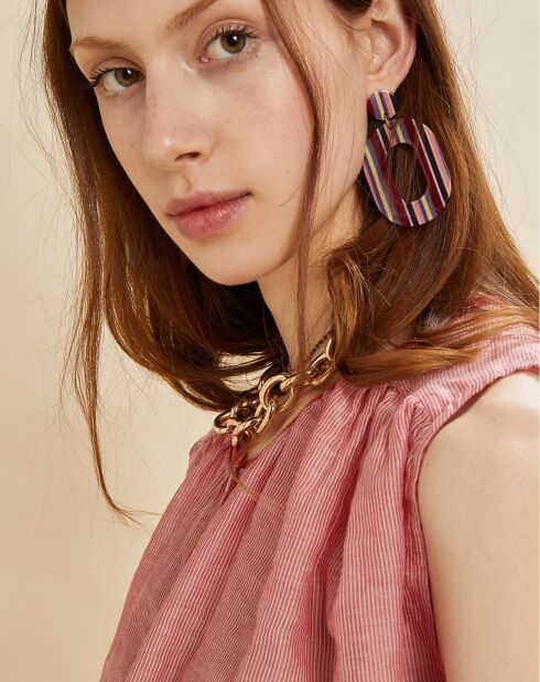 Camisa Bruno de rayas rojas