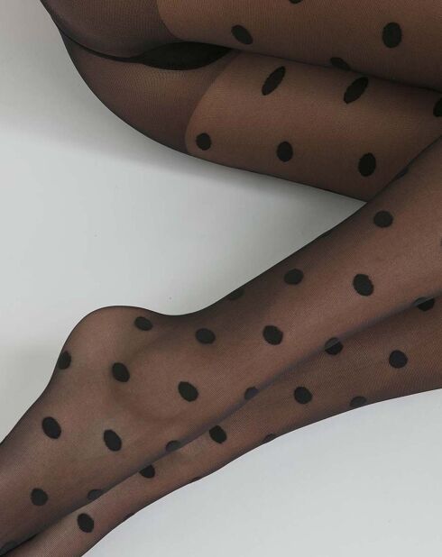 Collant Big Dots 19 deniers noir
