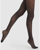 Collants Style Plumetis Sur Resille noirs