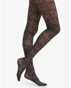 Edition Papillion zwarte panty met transparante sluier