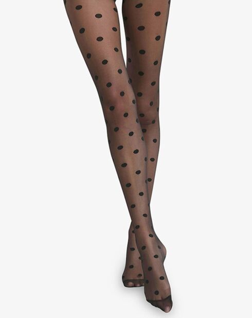 Collant Big Dots 19 deniers noir