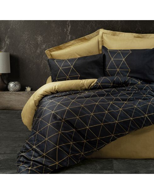Parure housse de couette Veta doré/noir