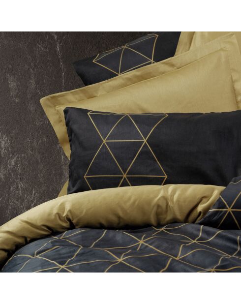 Parure housse de couette Veta doré/noir