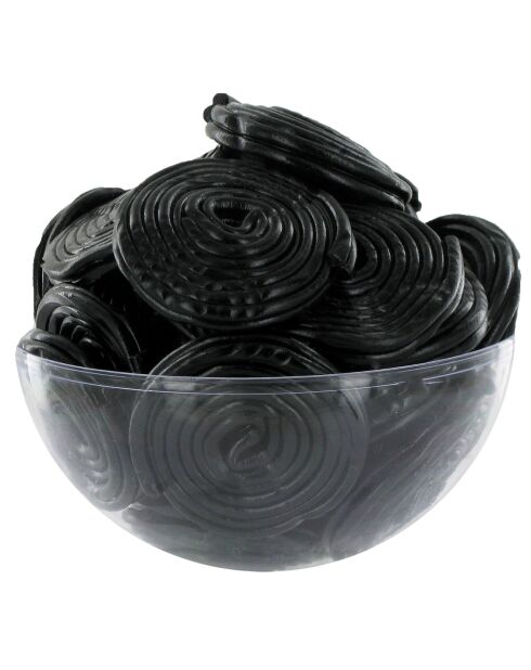 Bolsitas de regaliz enrolladas en negro de 2 kg