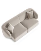 Canapé Modulaire Velours Chiara 2 Places beige - 184x85x74 cm