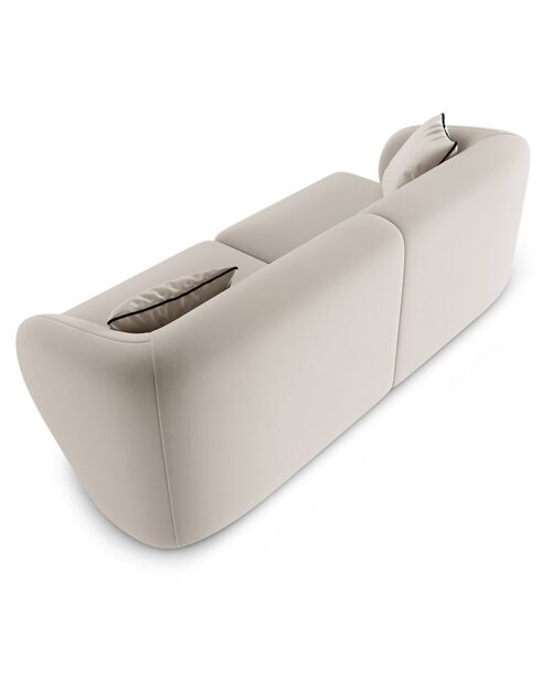 Canapé Modulaire Velours Chiara 2 Places beige - 184x85x74 cm