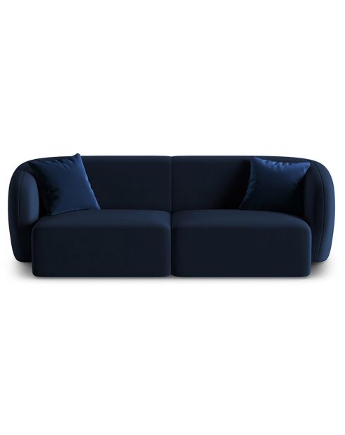 Canapé Modulaire Velours Chiara 2 Places bleu roi - 184x85x74 cm