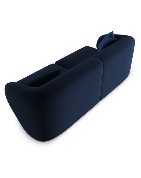 Canapé Modulaire Velours Chiara 2 Places bleu roi - 184x85x74 cm