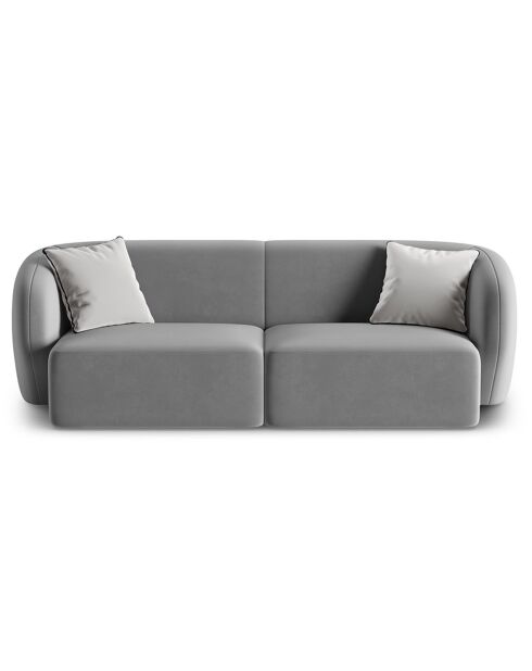 Canapé Modulaire Velours Chiara 2 Places gris - 184x85x74 cm