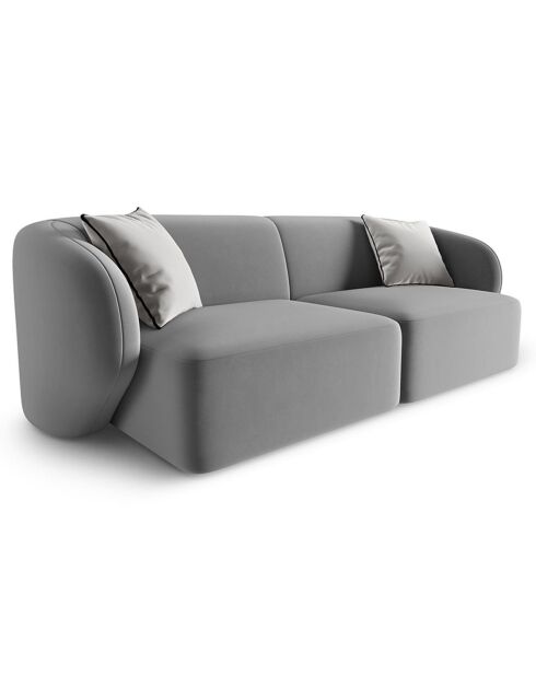 Canapé Modulaire Velours Chiara 2 Places gris - 184x85x74 cm