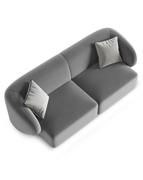 Canapé Modulaire Velours Chiara 2 Places gris - 184x85x74 cm