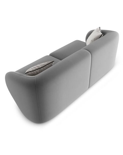 Canapé Modulaire Velours Chiara 2 Places gris - 184x85x74 cm