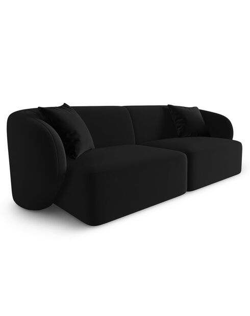 Canapé Modulaire Velours Chiara 2 Places noir - 184x85x74 cm