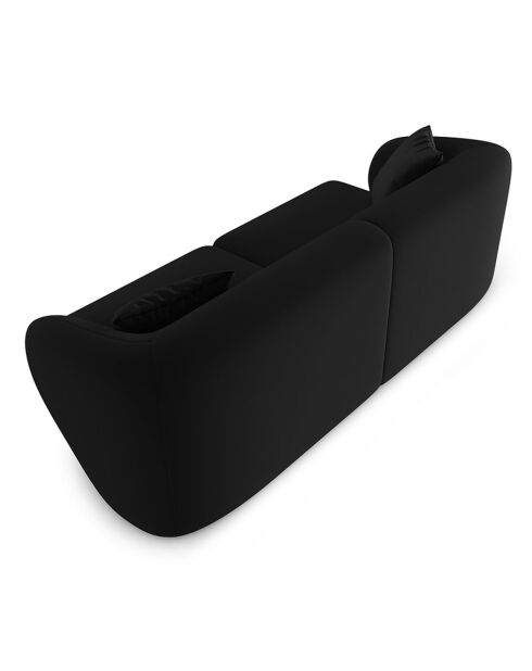 Canapé Modulaire Velours Chiara 2 Places noir - 184x85x74 cm