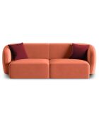 Canapé Modulaire Velours Chiara 2 Places corail - 184x85x74 cm