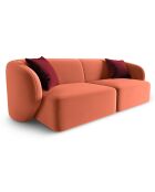 Canapé Modulaire Velours Chiara 2 Places corail - 184x85x74 cm