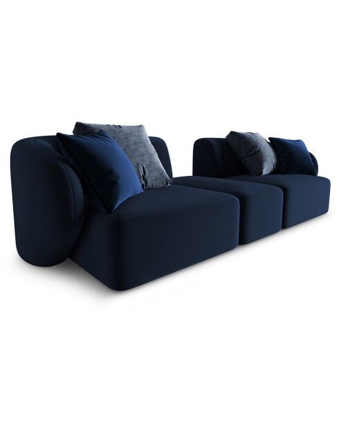 Canapé Modulaire Velours Chiara 2 Places bleu roi - 239x85x74 cm
