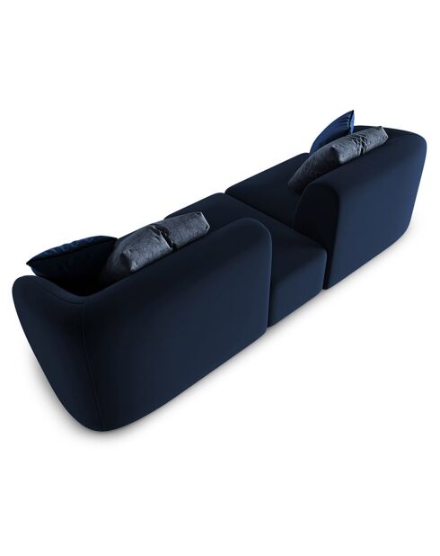 Canapé Modulaire Velours Chiara 2 Places bleu roi - 239x85x74 cm